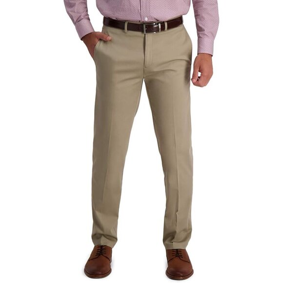 NWT 36x30 Haggar Mens Iron Free Premium Khaki Straight Flat Front Casual Pants - Picture 1 of 6